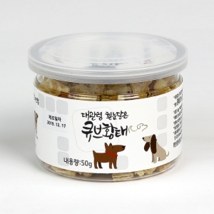 명태마스터,(강원)(반려동물건강간식)흰눈담은 큐브황태50g